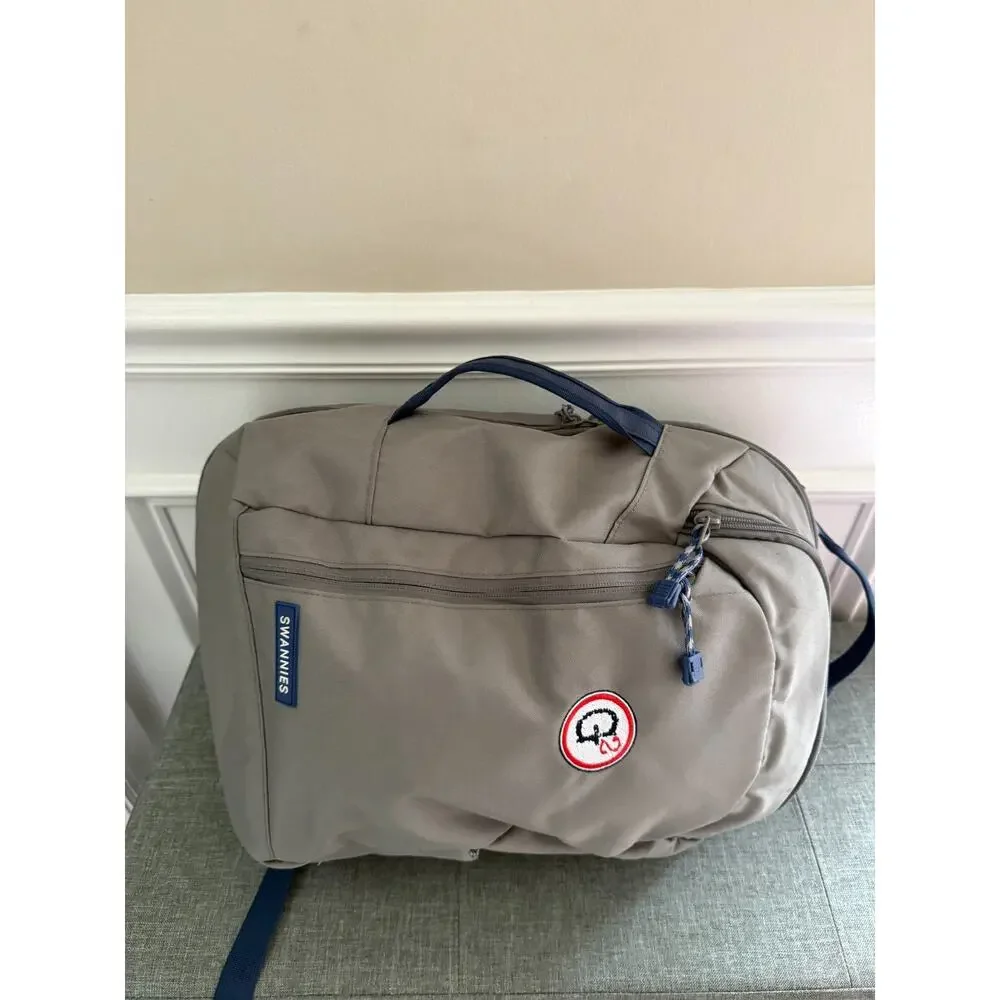 Swannies Golf Radcliff Backpack Gray Alloy and Blue with Company Logo